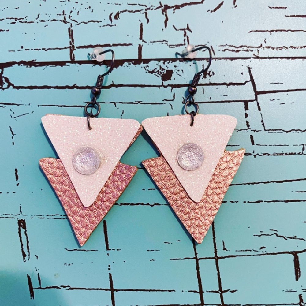 4/$15 Faux Leather Earrings